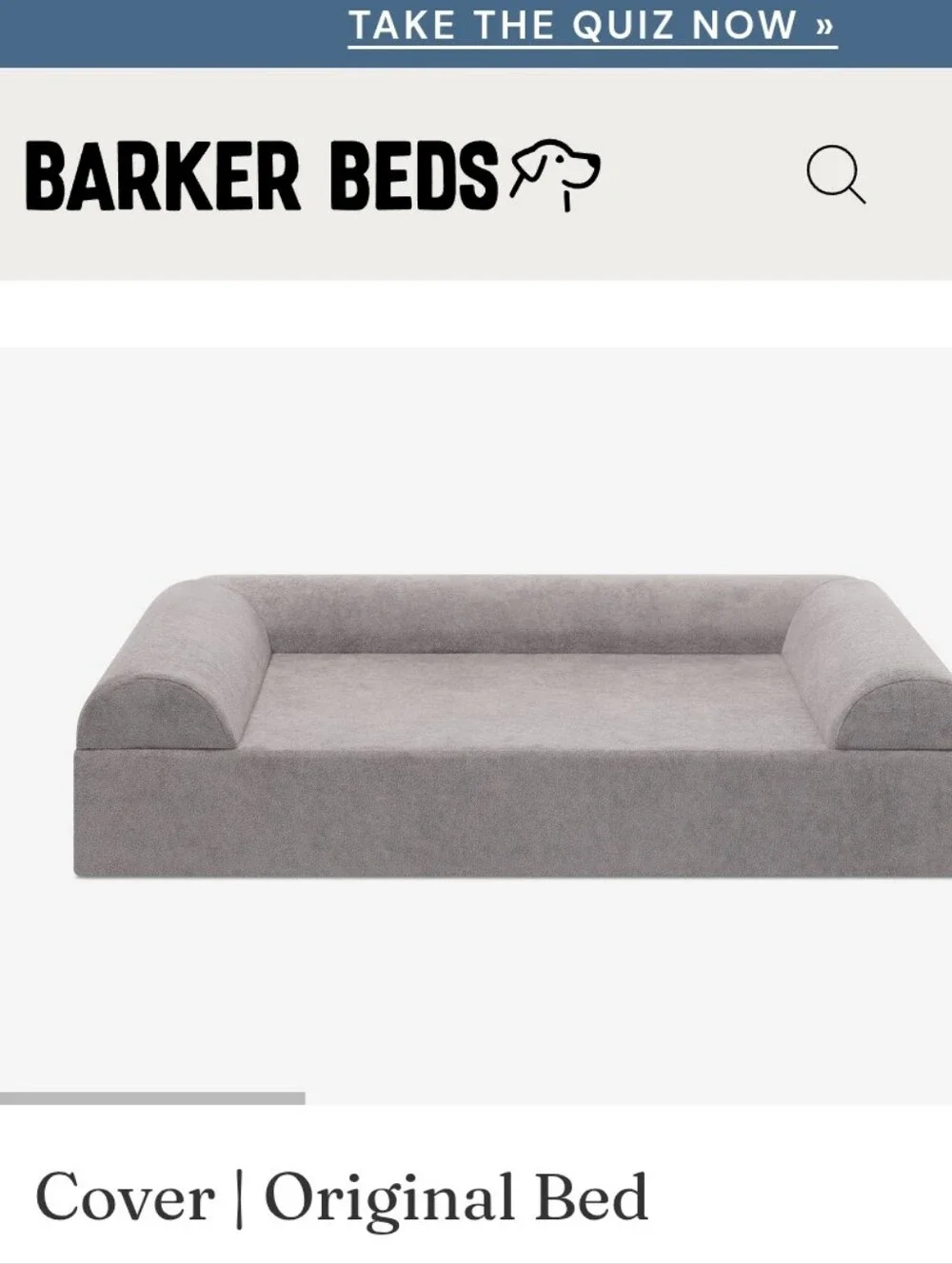 NWT Barker Beds 7 Inch Dog Sofa Cover Charcoal Grey